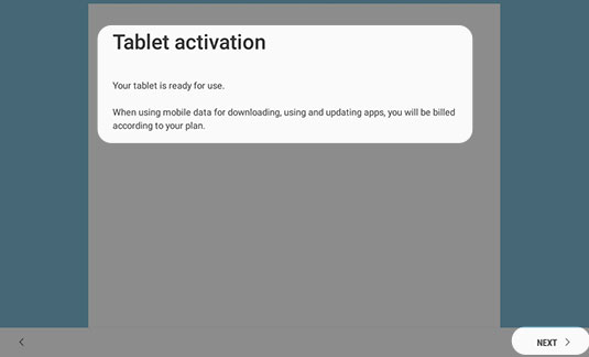 Activate your tablet