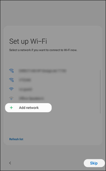 Add Wi-Fi network Add Wi-Fi network