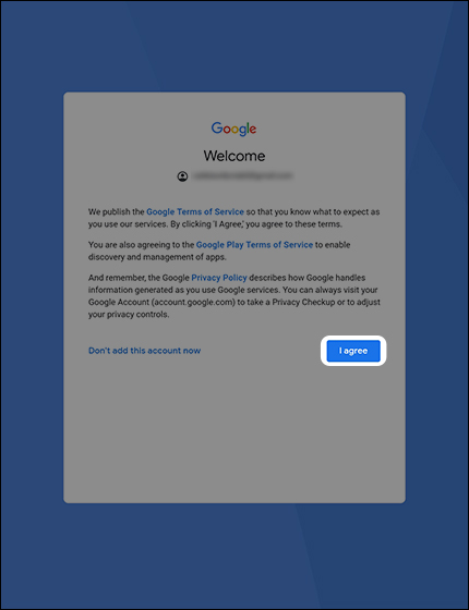 Google welcome screen Google welcome screen