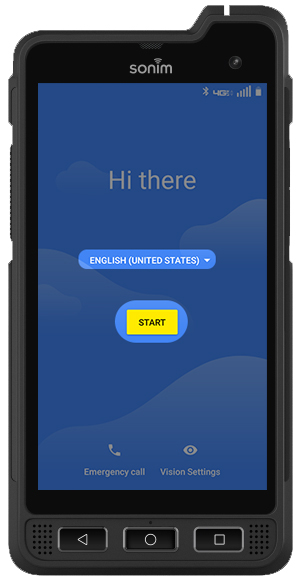 Select a language then tap Next