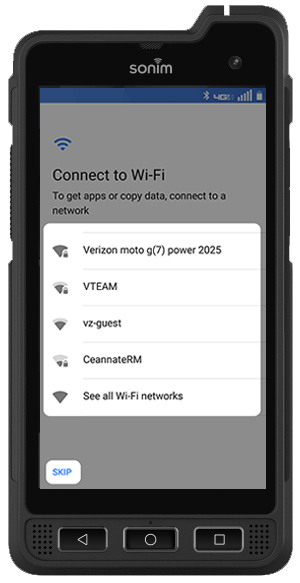 Select a Wi-Fi network