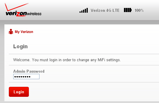 Sign In To The Admin Page Verizon Jetpack 4g Lte Mobile Hotspot