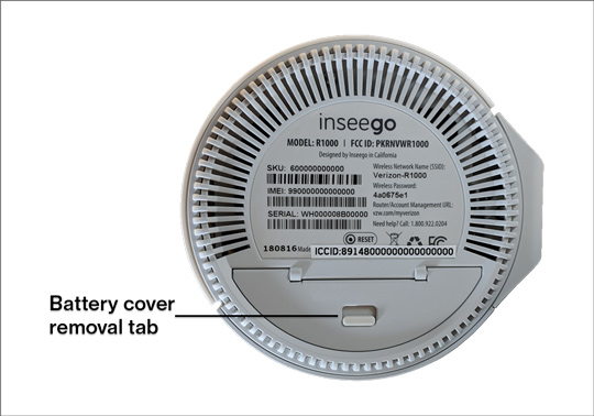 Verizon 5G Home Router bottom with battery door locked
