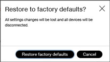 5G Home restore to factory defaults confirmation
