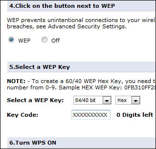 how to change the wep key on a verizon router