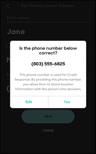 Add driver confirmation