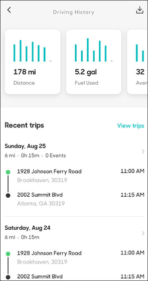 Hum By Verizon Mobile App Create Driving History Report