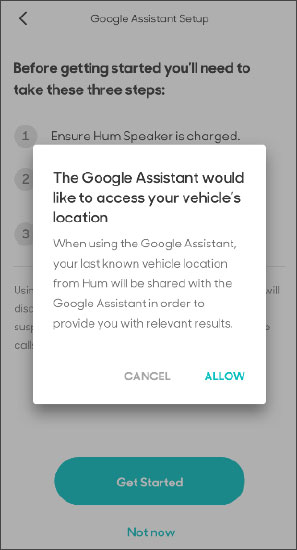 Allow access to vehicle location Allow access to vehicle location