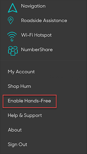 Hum Menu Enable Hands-Free Hum Menu Enable Hands-Free