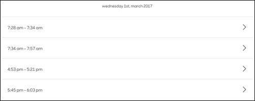 Trip by date list