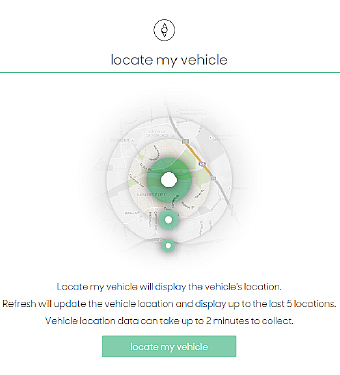 Locate vehicle screen