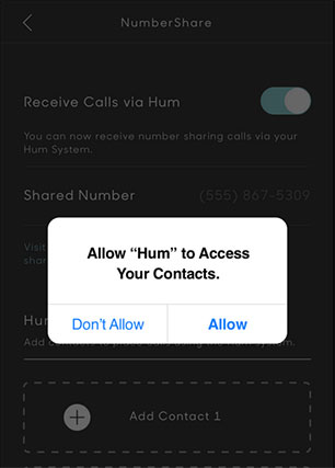 Hum X By Verizon Mobile App Set Up Numbershare Contacts