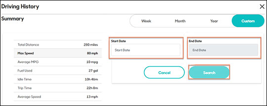 Custom start end time