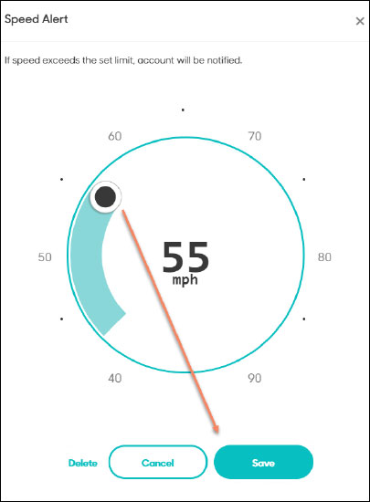 Save speed alert