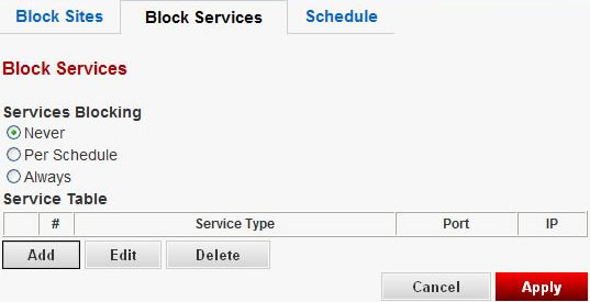 Bloquear servicios