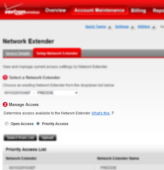 Managing The Priority Access List Verizon Wireless Network Extender For Business