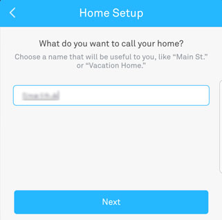 Nest Home setup name configuration