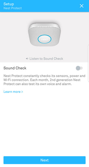 Nest protect sound check prompt