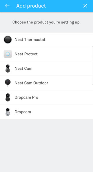 Nest Add product selection