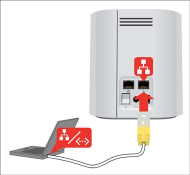 SmartHub with ethernet cable connected to the LAN port