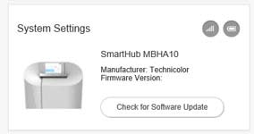SmartHub dashboard system settings