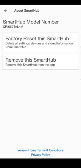 About SmartHub screen