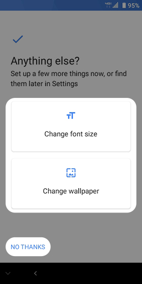 Font / Wallpaper setup screen Font / Wallpaper setup screen